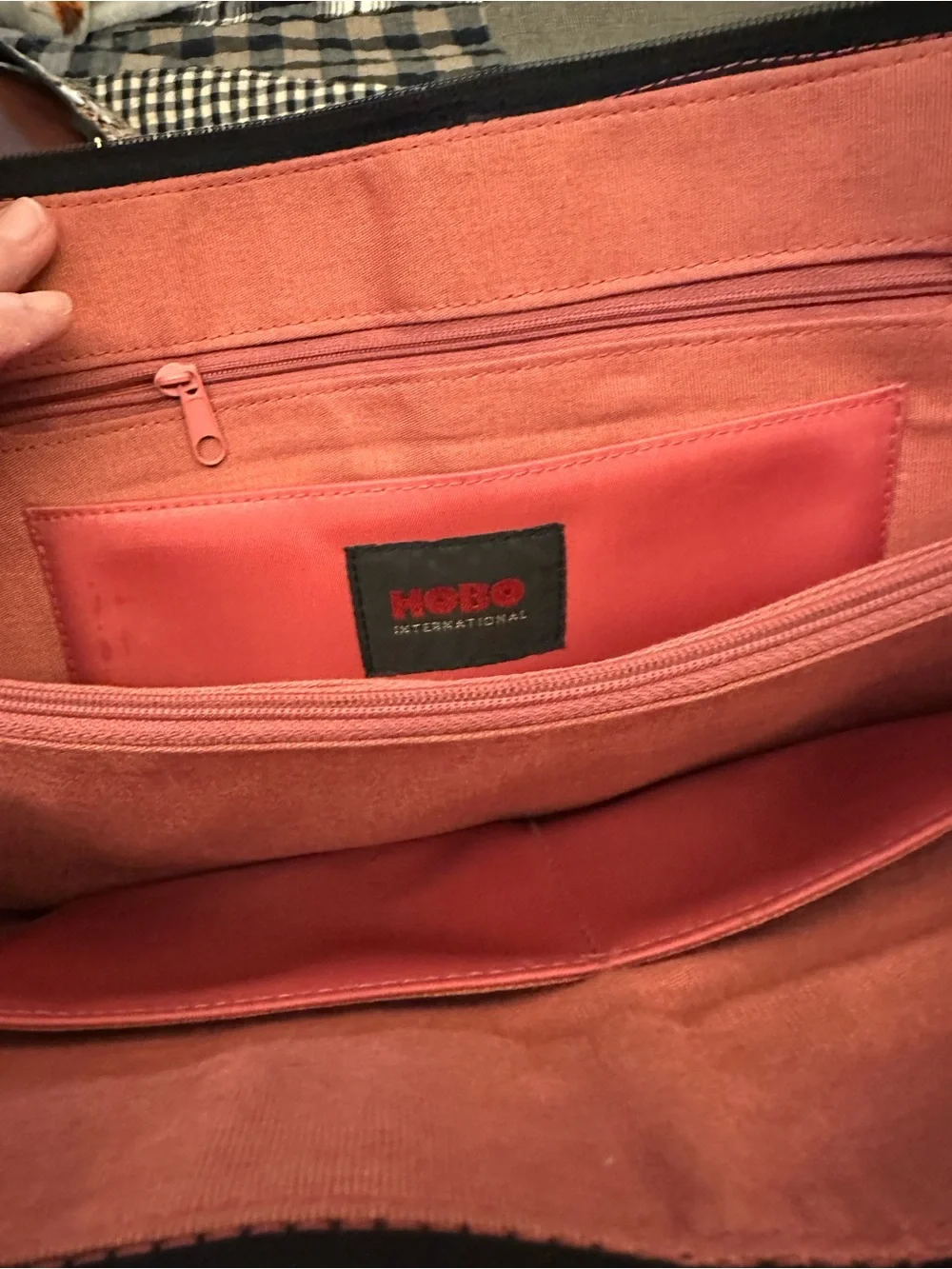 HOBO Coral Pink Interior Leather Tote Organizer